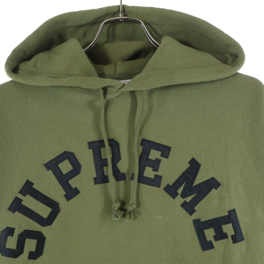 SUPREME(シュプリーム) 25SS ×Champion Hooded Sweatshirt チャンピオン アーチロゴ プルオーバーパーカー スウェットフーディ カーキ