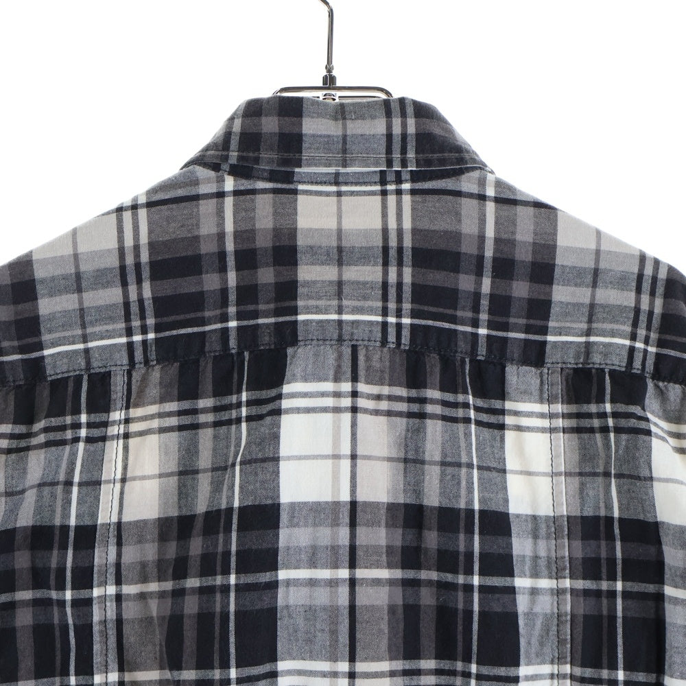 BURBERRY BLACK LABEL(バーバリー ブラックレーベル) フランネル 長袖 チェックシャツ ブラック/ホワイト BMW05-204-06