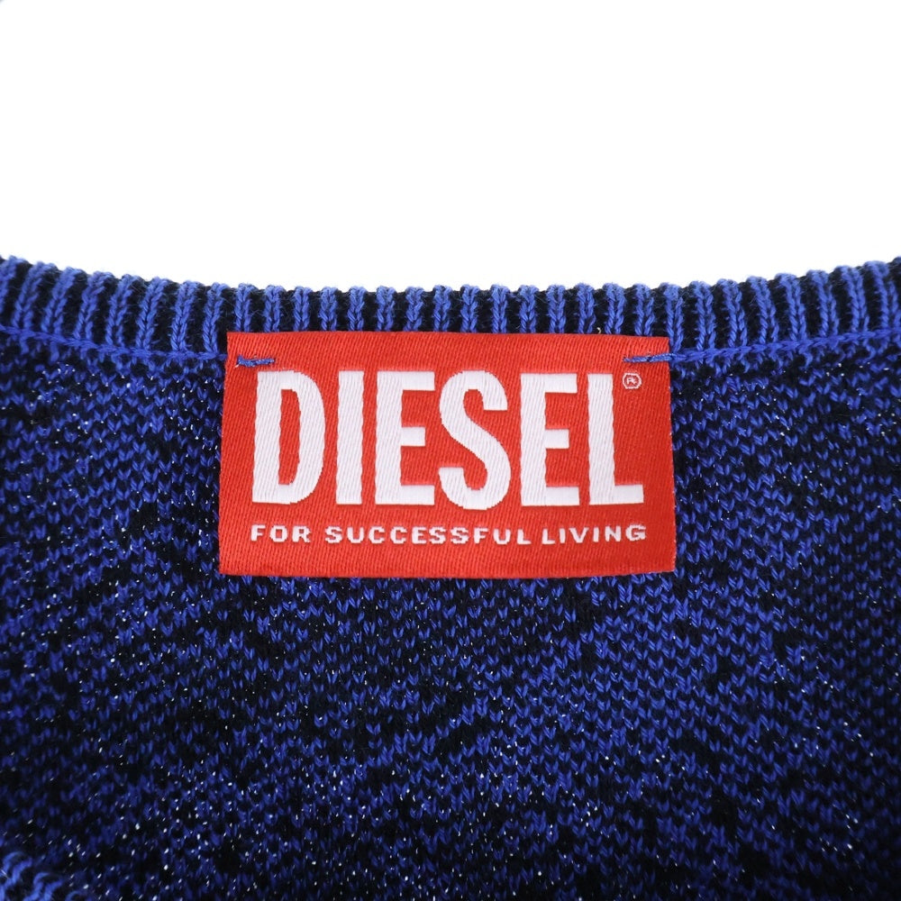 DIESEL(ディーゼル) K-MASTICE ジャガード クルーネック ニットセーター ブルー A17551