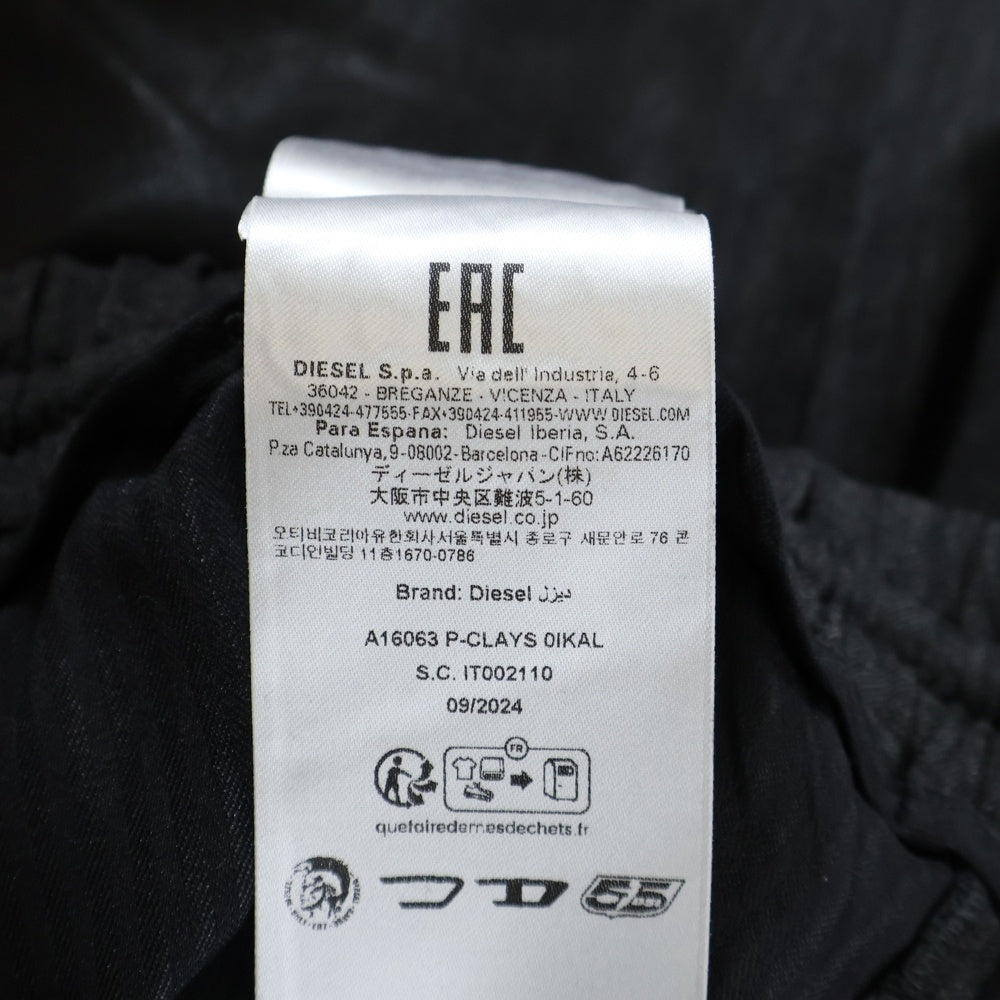 DIESEL(ディーゼル) P-CLAYS コーティング スラックスロングパンツ ブラック A16063