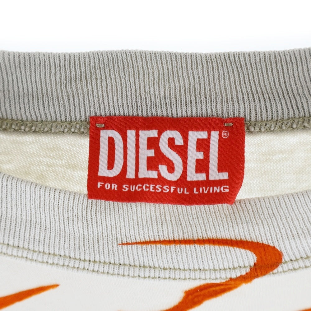 DIESEL(ディーゼル) T-WESHER-02 レイヤードロングスリーブ長袖Tシャツカットソー グレー A14879