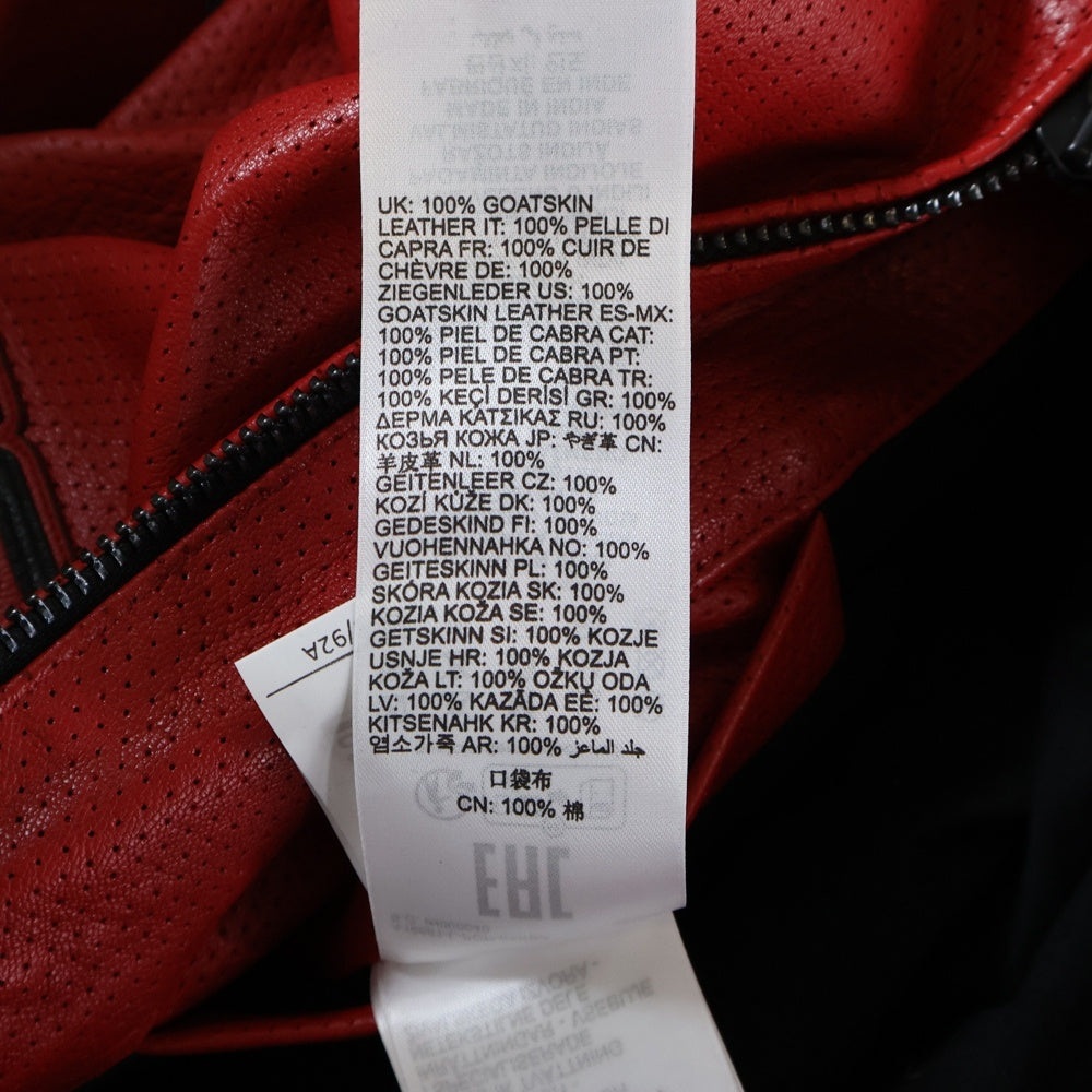 DIESEL(ディーゼル) 24AW L-POP ゴートスキン レザー レーシング ジャケット レッド A16681