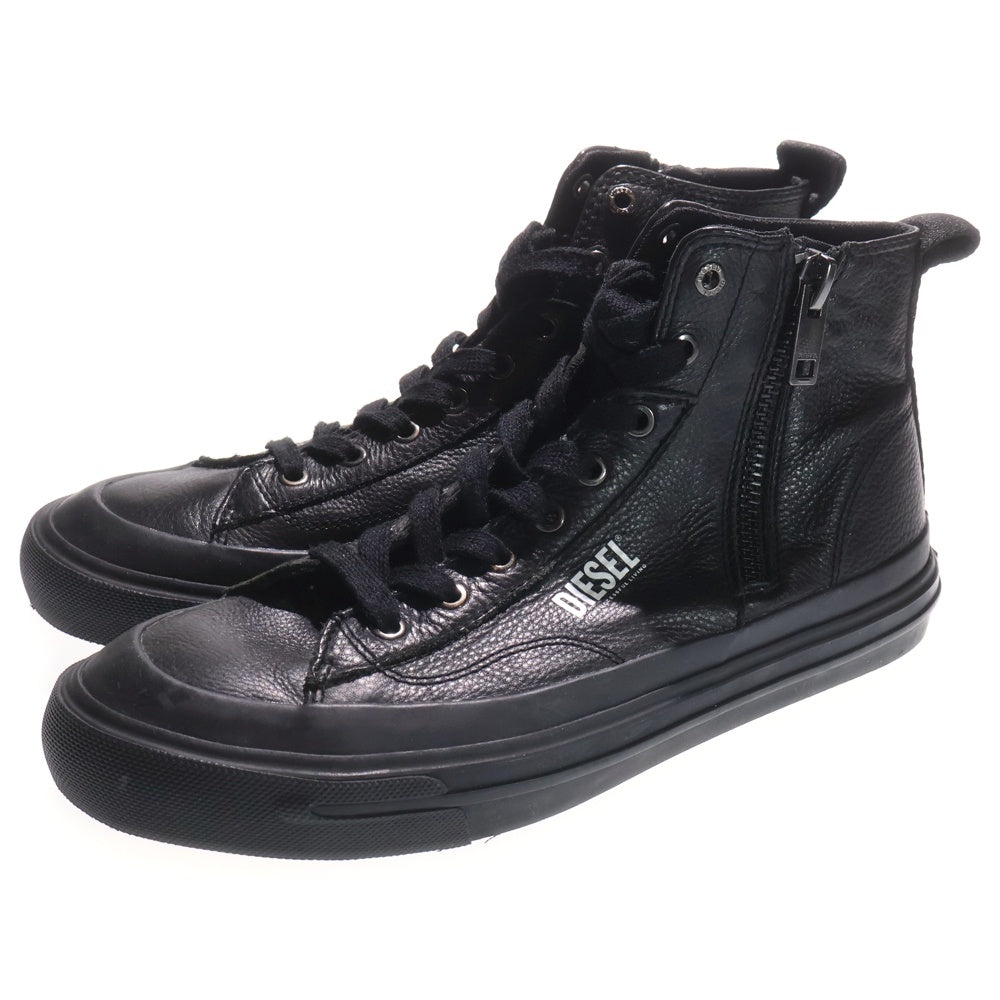DIESEL(ディーゼル) S-ATHOS DV MID サイドジップ レザー ミッドカットスニーカーブラック