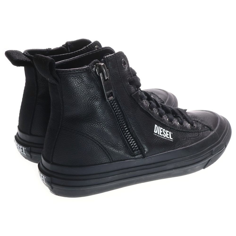 DIESEL(ディーゼル) S-ATHOS DV MID サイドジップ レザー ミッドカットスニーカーブラック