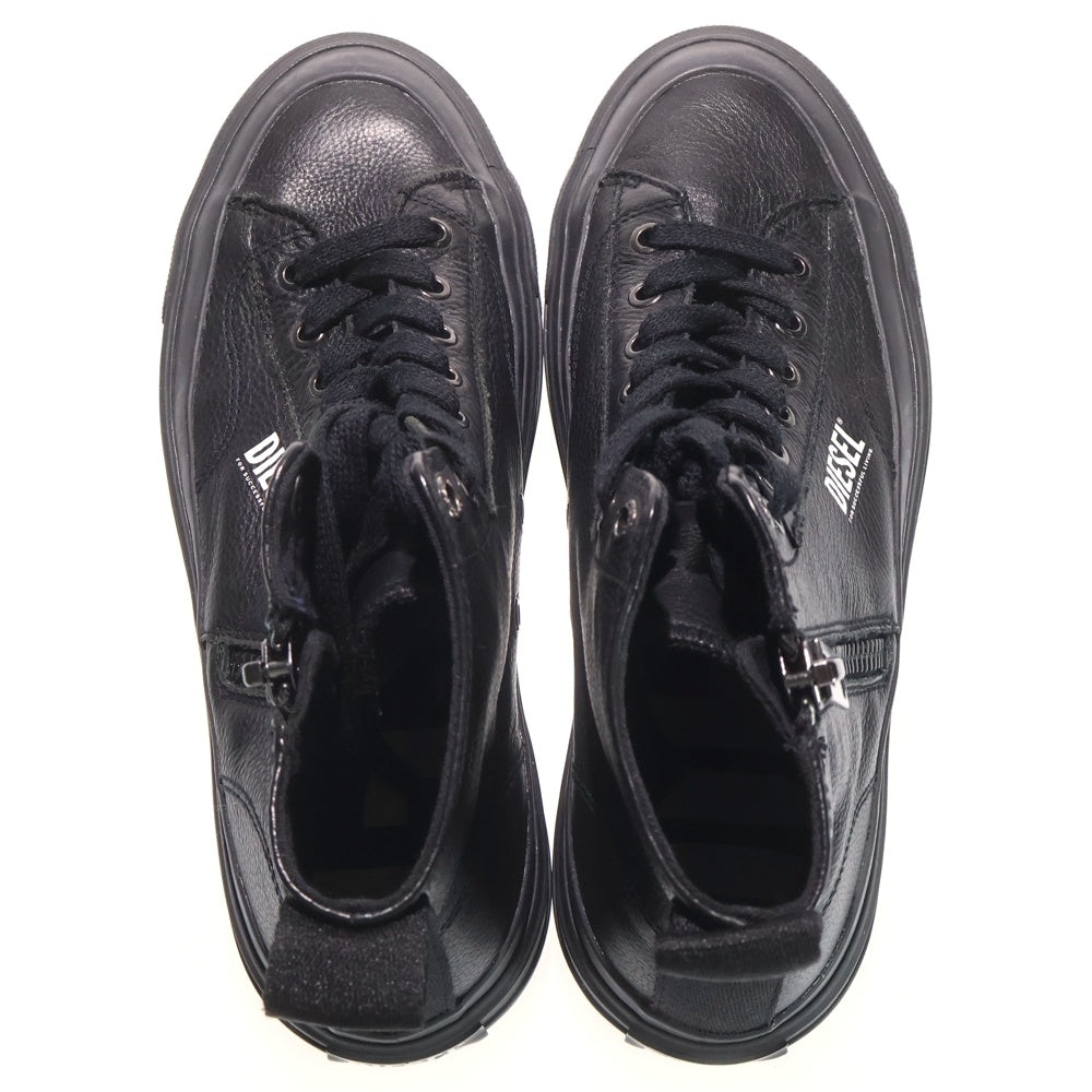 DIESEL(ディーゼル) S-ATHOS DV MID サイドジップ レザー ミッドカットスニーカーブラック