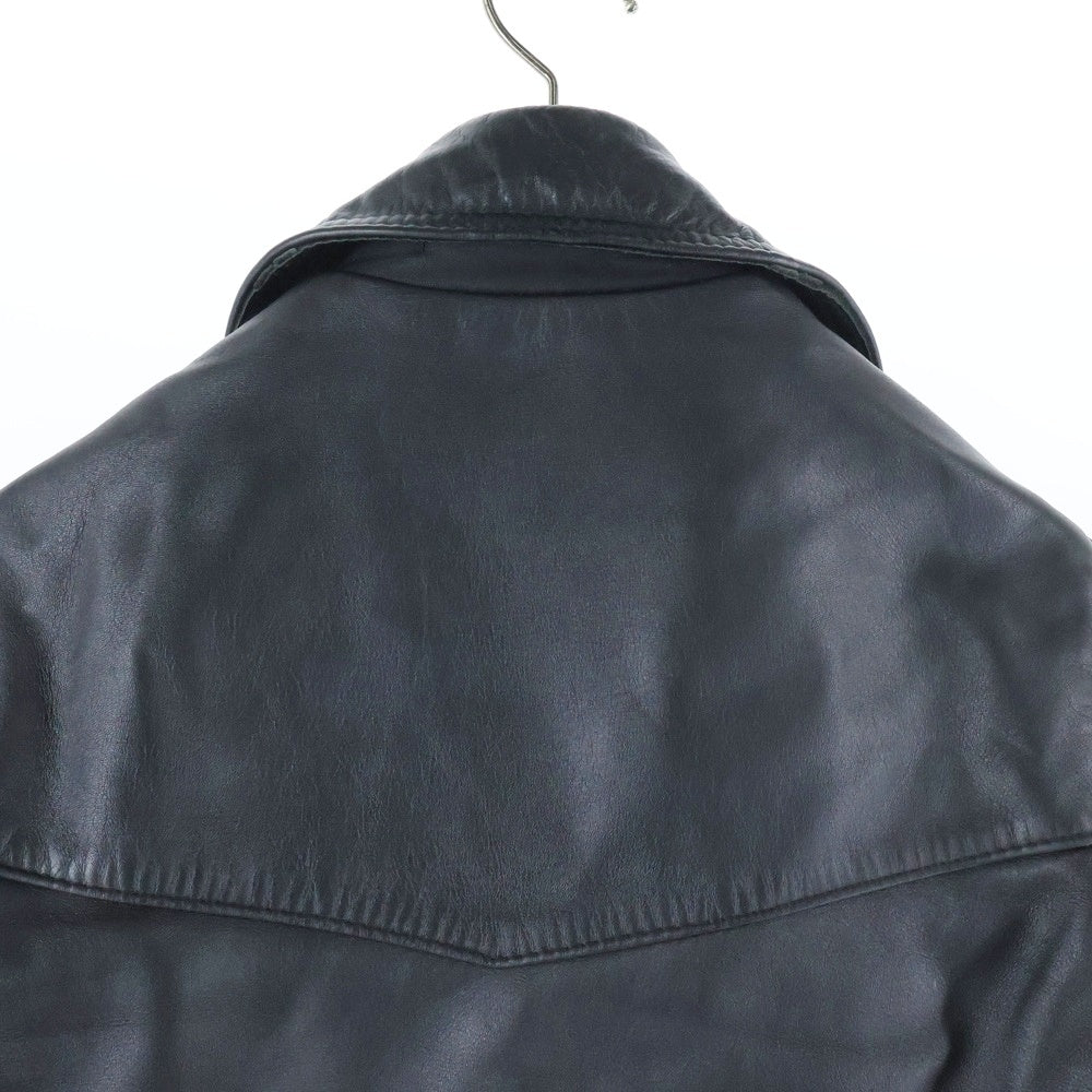 Lewis Leathers(ルイスレザー) LIGHTNING TIGHT FIT ライトニング タイトフィット スクエアパッチ ホースハイド ダブルライダースジャケット ブラック 402T