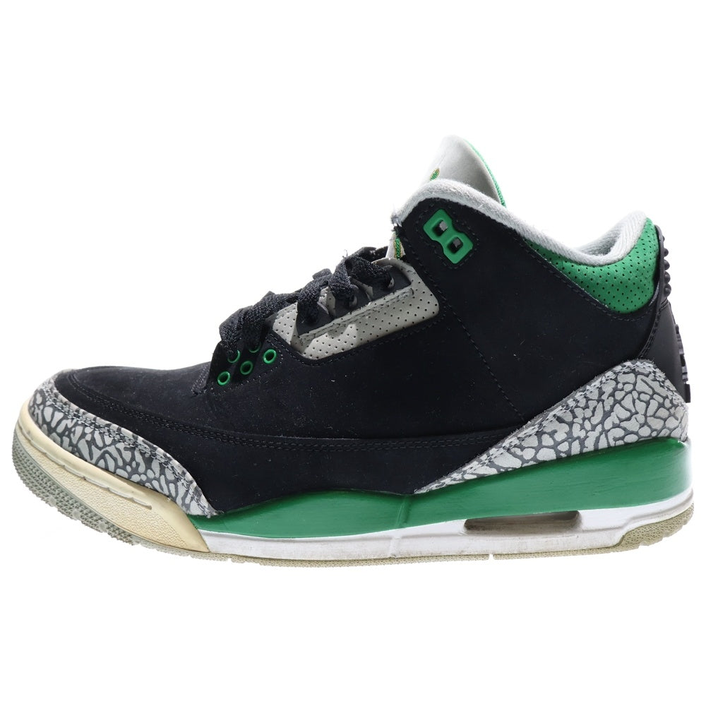 NIKE(ナイキ) AIR JORDAN 3 RETRO PINE GREEN エアジョーダン3 レトロ パイン グリーン ハイカットスニーカー ブラック/グリーン US8/26cm CT8532-030