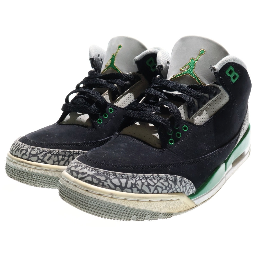NIKE(ナイキ) AIR JORDAN 3 RETRO PINE GREEN エアジョーダン3 レトロ パイン グリーン ハイカットスニーカー ブラック/グリーン US8/26cm CT8532-030