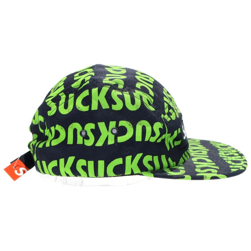 SUPREME(シュプリーム) 16AW Suck Camp Cap 総柄 ボックスロゴ サック キャンプキャップ 帽子 グリーン/ブラック