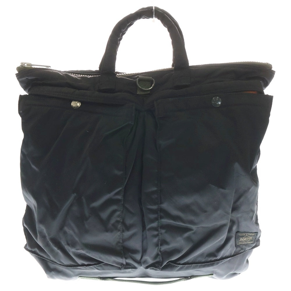 PORTER(ポーター) PX TANKER 2WAY HELMET BAG タンカー ヘルメットバッグ ショルダー ハンドバッグ ブラック/カーキ 376-09316