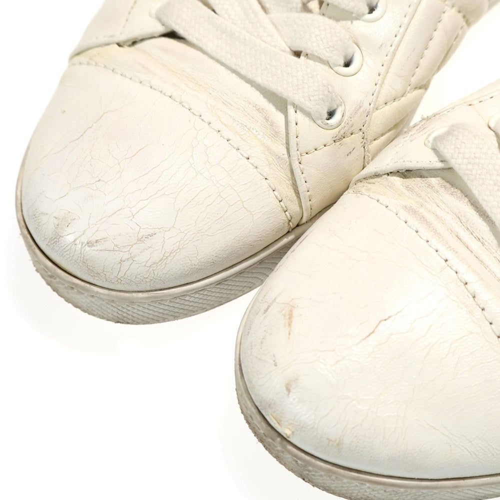 PRADA(プラダ) ダイヤグラム レザー ローカットスニーカー ホワイト