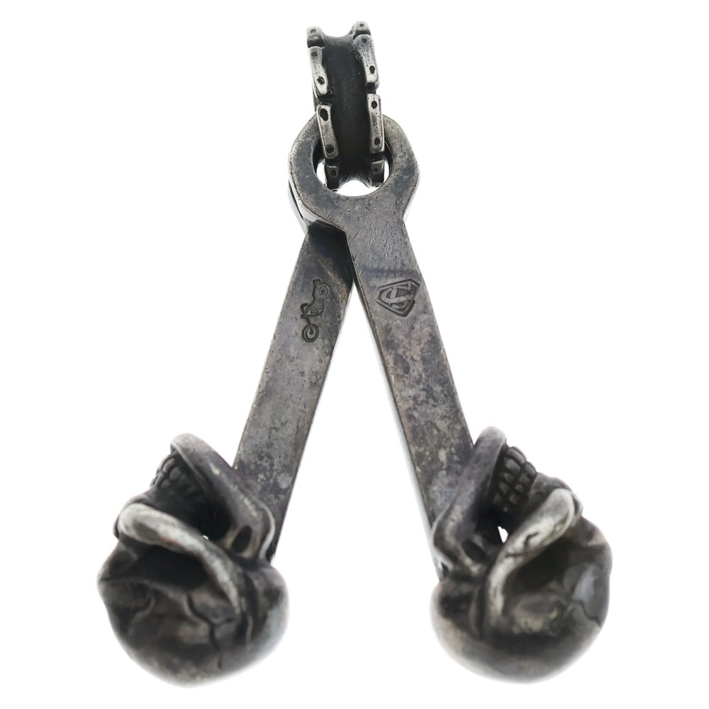 STOP LIGHT(ストップライト) 2 Skull Piston Top 2スカル ピストン ネックレストップ シルバー