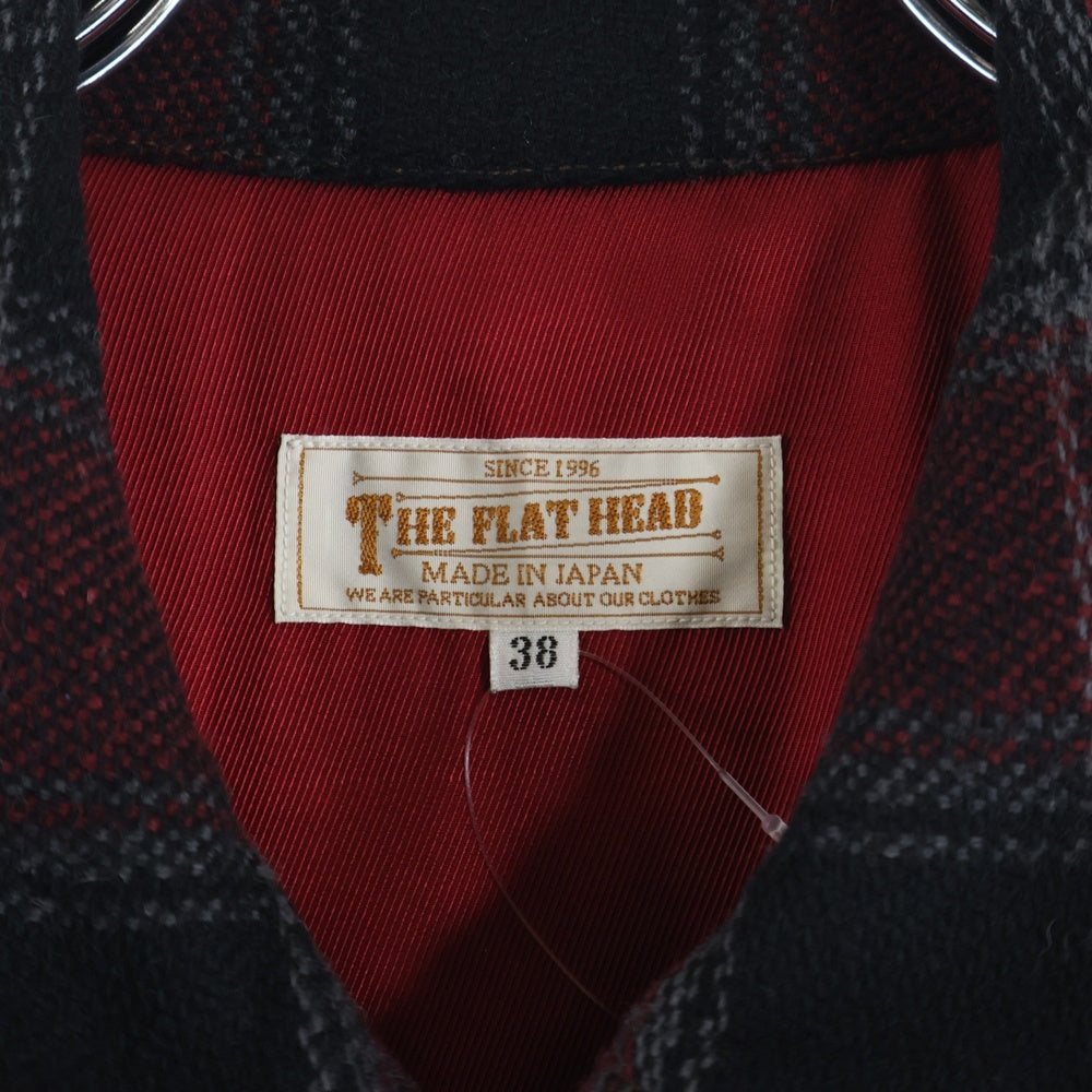 THE FLAT HEAD(フラットヘッド) ウール ジップアップ チェック ジャケット レッド STH-70