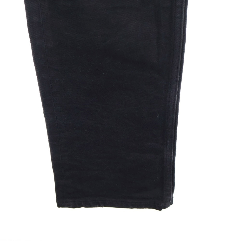 ISAMU KATAYAMA BACKLASH(イサムカタヤマバックラッシュ) TUMBLE WITH YOU パッチ クラッシュ加工 ストレート デニムパンツ ブラック 1356-01C