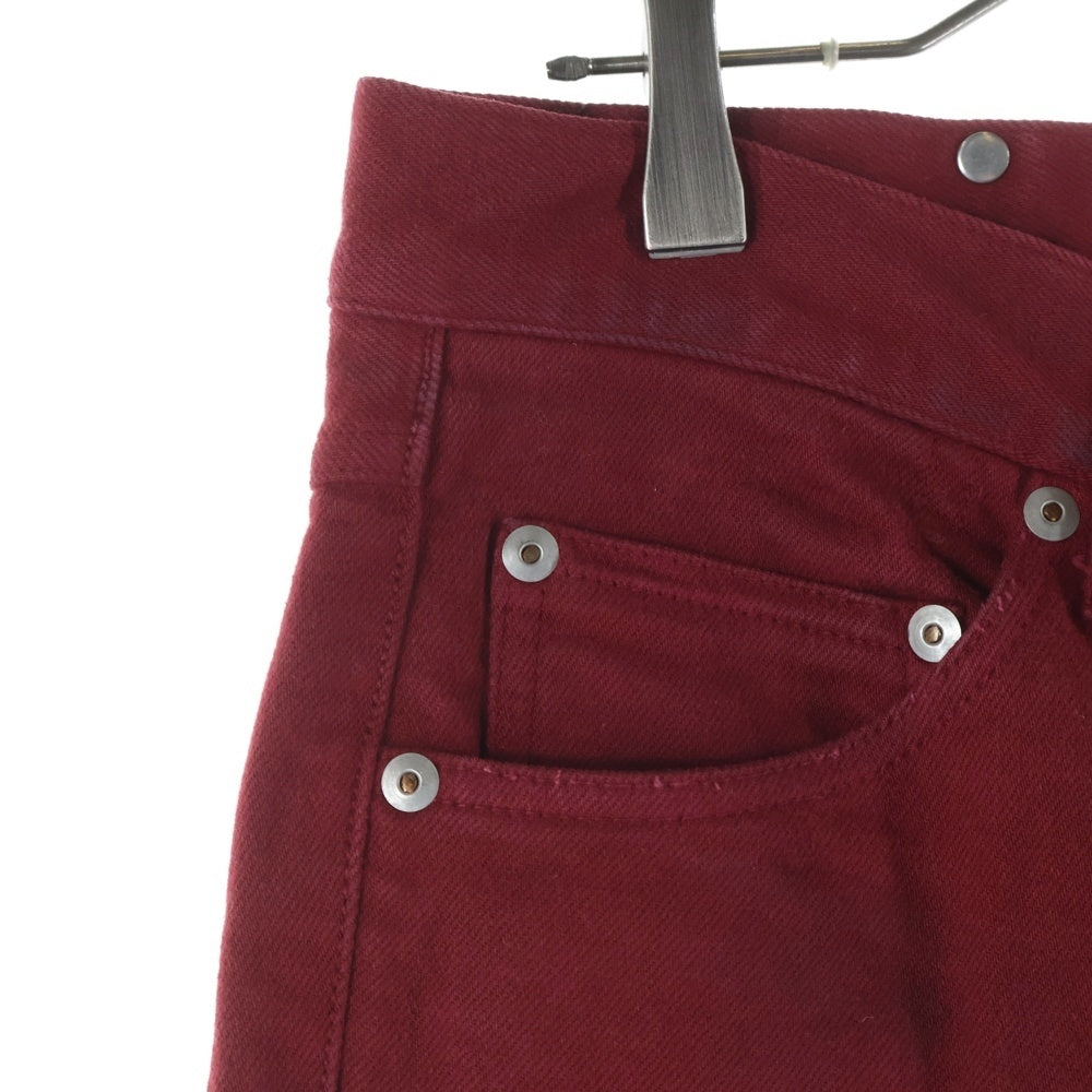 ISAMU KATAYAMA BACKLASH(イサムカタヤマバックラッシュ) パッチ コットン ストレッチ ストレートパンツ レッド 1356-01