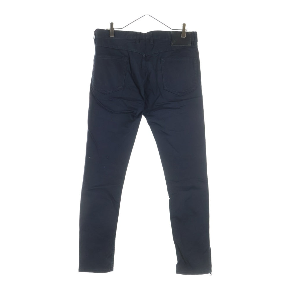 ISAMU KATAYAMA BACKLASH(イサムカタヤマバックラッシュ) SHARKEY 裾ジップ コットン ストレッチ ストレート スキニーパンツ ブラック 1661-02