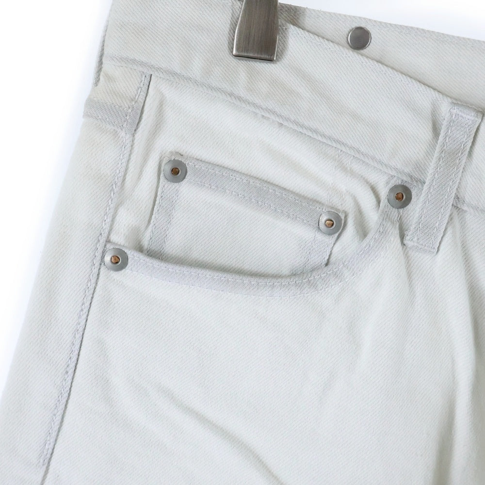 ISAMU KATAYAMA BACKLASH(イサムカタヤマバックラッシュ) コットン ストレッチ ストレート スキニーパンツ ホワイト 1356-01