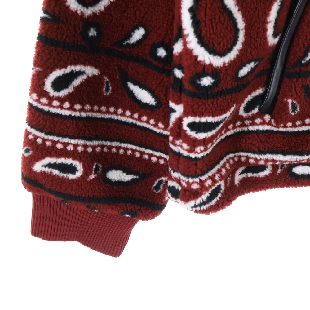 AMIRI(アミリ) 22AW PRINTED BANDANA POLAR FLEECE プリント バンダナ ポーラー フリースジャケット バーガンディ SR3MKF009SAMBPF
