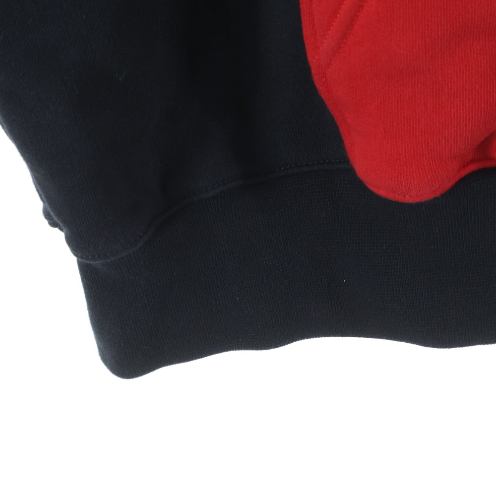 MSGM(エムエスジーエム) フロントロゴ ダブルフーデッド プルオーバーパーカー スウェットフーディ ブラック/レッド/グリーン 2940MM176