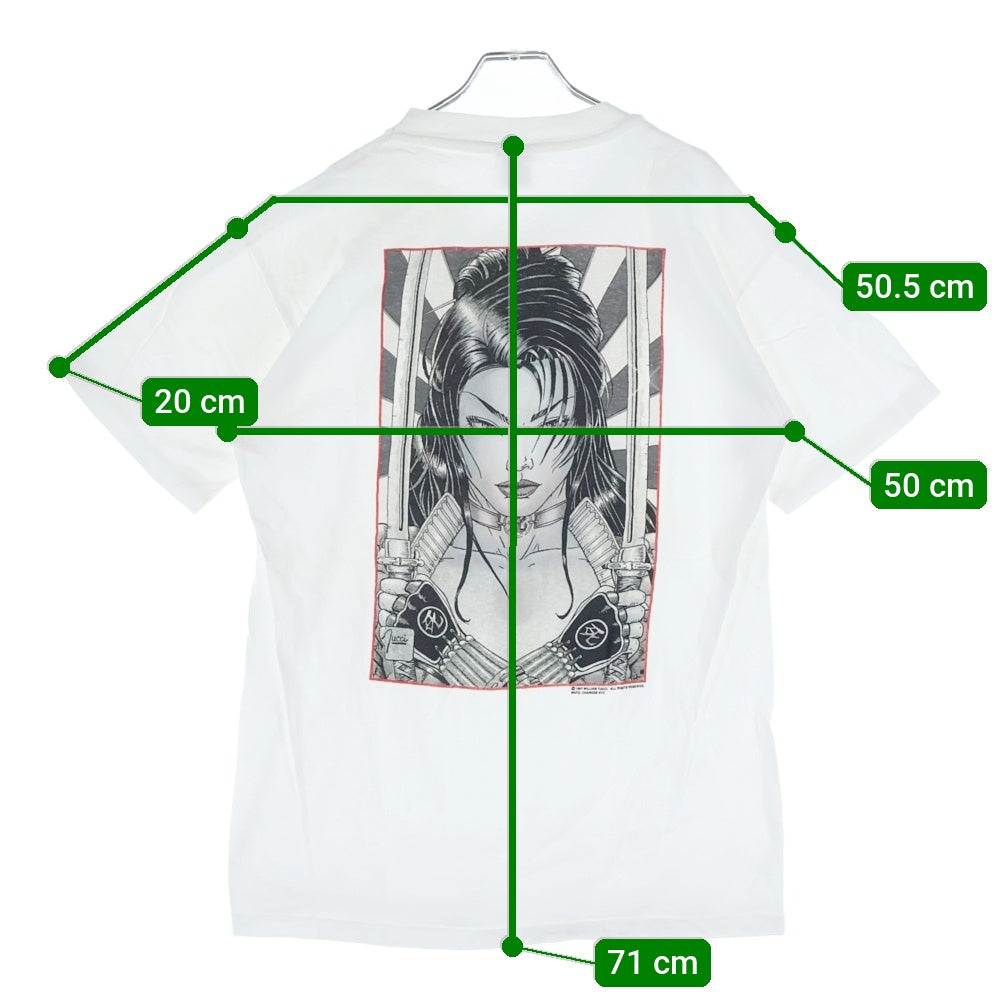VINTAGE(ヴィンテージ) 90S SHI ANA ISHIKAWA anvilタグ クルーネック半袖Tシャツ カットソー ホワイト
