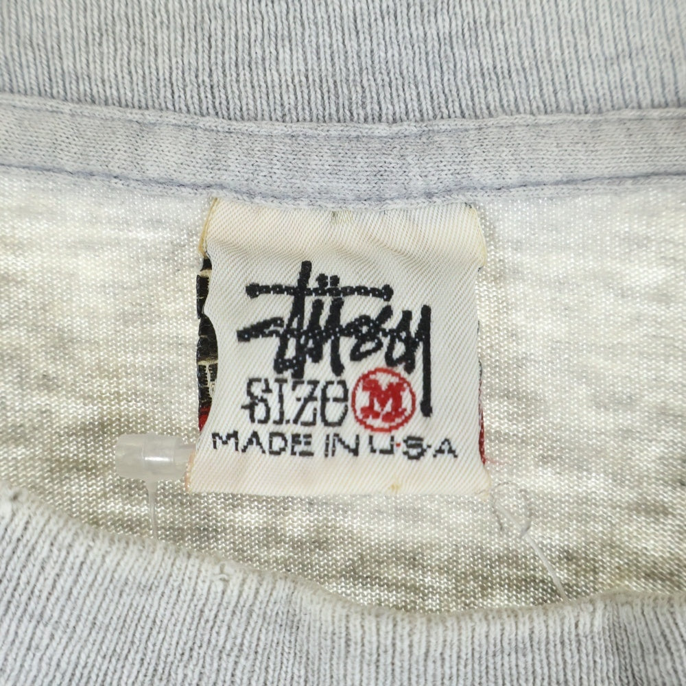 STUSSY(ステューシー) 90S OLD STUSSY ヴィンテージ オールド ステューシーインコーポレーテド クルーネック半袖Tシャツ カットソー グレー