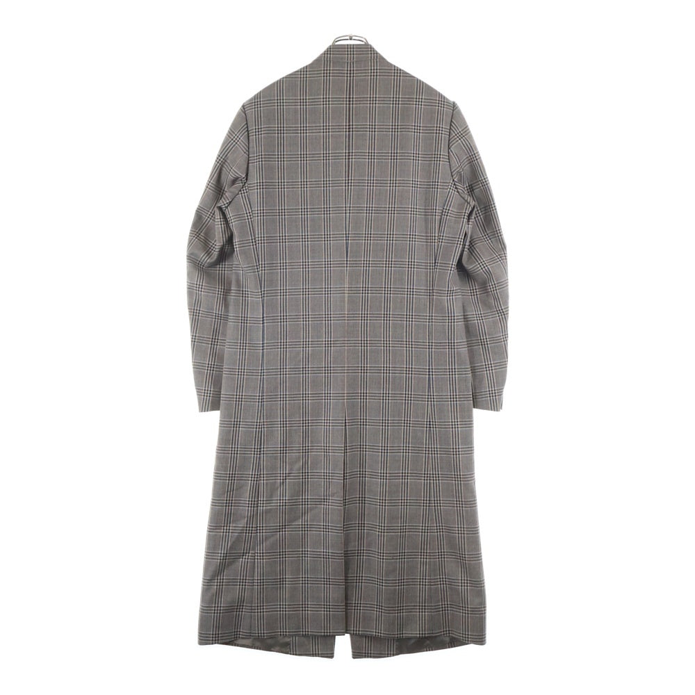 DRIES VAN NOTEN(ドリスヴァンノッテン) 18SS グレンチェック 2B ウール ロング チェスターコート グレー 73-09-81-09004