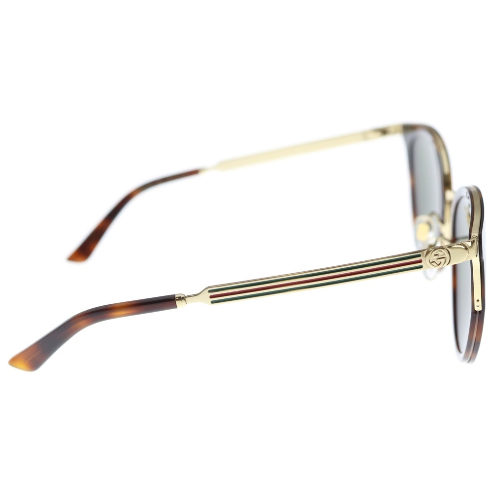 GUCCI(グッチ) サイドインターロッキングG アジアンフィット サングラス メガネ アイウェア ブラウン/ゴールド GG0077SK