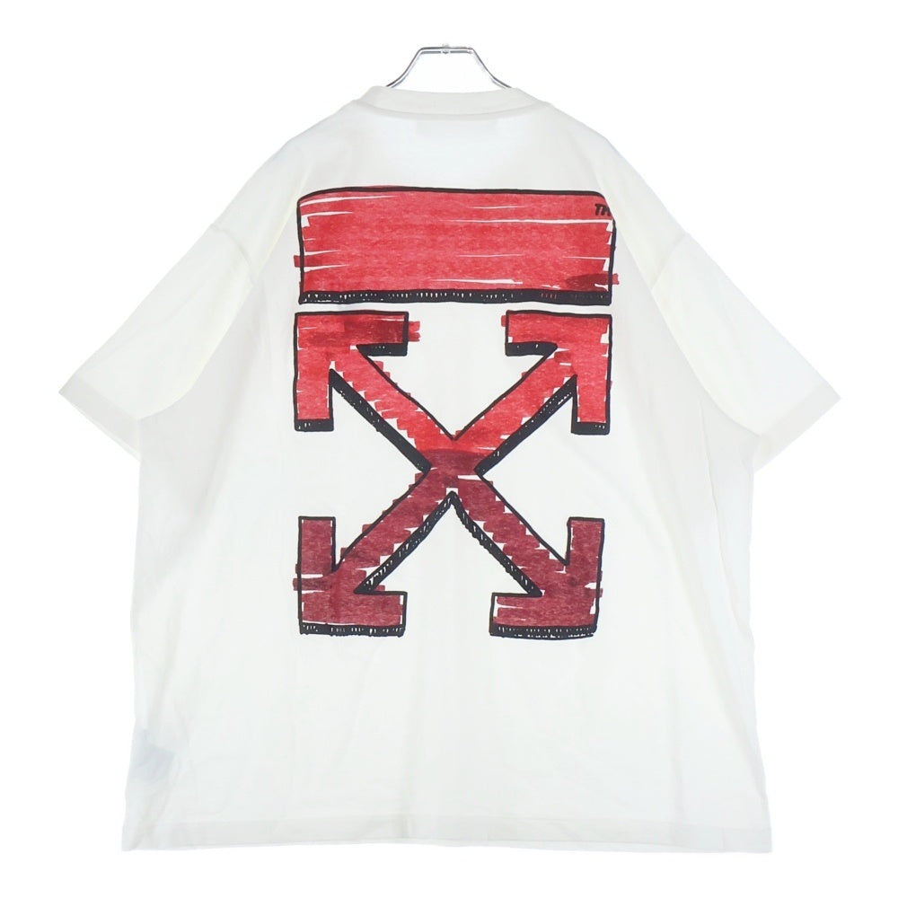 OFF-WHITE(オフホワイト) MARKER ARROW PRINT S/S TEE バッグ マーカー アロープリント クルーネック 半袖Tシャツカットソー ホワイト OMAA038R21JER002