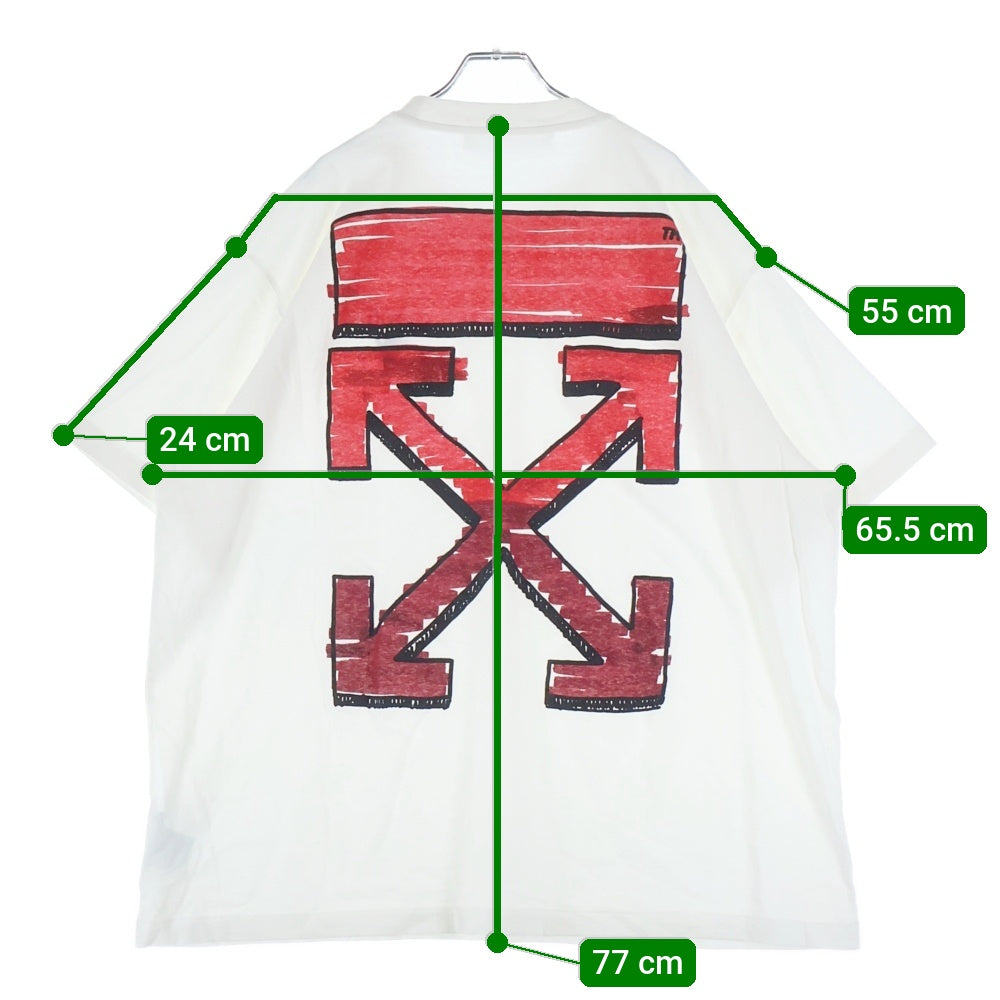 OFF-WHITE(オフホワイト) MARKER ARROW PRINT S/S TEE バッグ マーカー アロープリント クルーネック 半袖Tシャツカットソー ホワイト OMAA038R21JER002