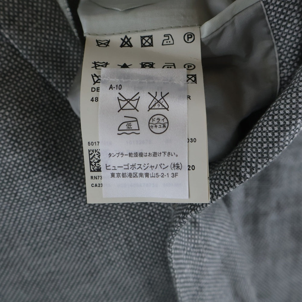 HUGO BOSS(ヒューゴボス) 2B ピュアリネン シングルテーラードジャケット グレー BBS16-225-04 サイズ 48