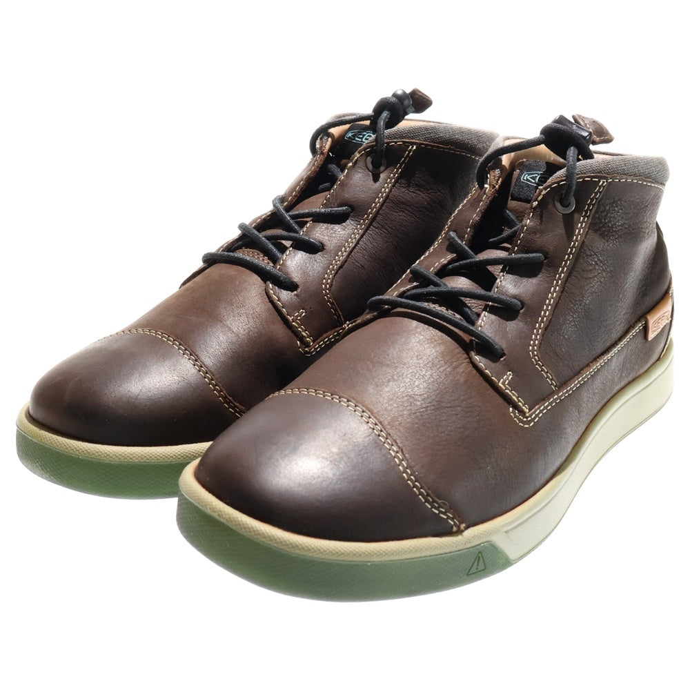 KEEN(キーン) GLENHAVEN MID グレンヘイヴェン レザー ミッドカットスニーカー ブラウン 1014761