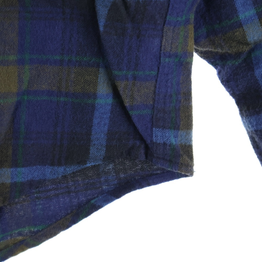 L.L.Bean(エルエルビーン) 90S VINTAGE Flannel L/S Shirt ヴィンテージ ボタンダウン フランネル 長袖チェックシャツ ネイビー/ブルー
