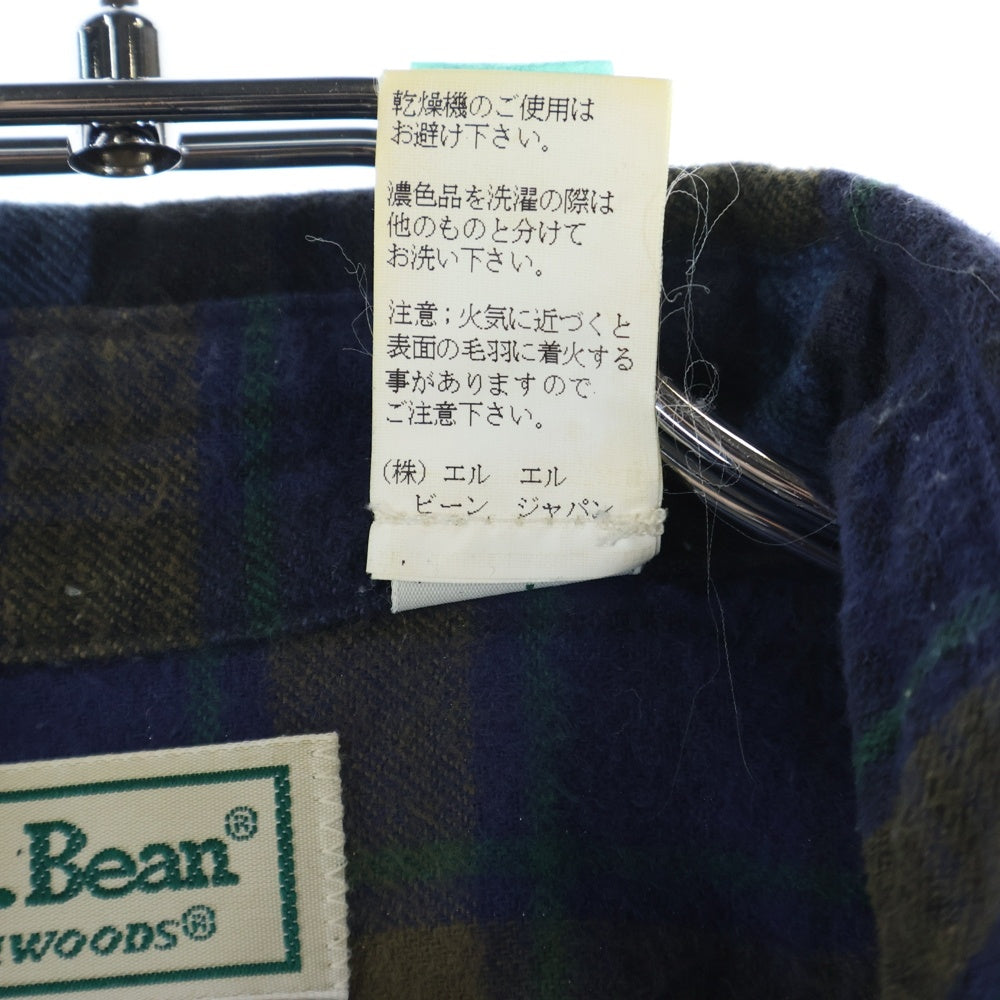 L.L.Bean(エルエルビーン) 90S VINTAGE Flannel L/S Shirt ヴィンテージ ボタンダウン フランネル 長袖チェックシャツ ネイビー/ブルー