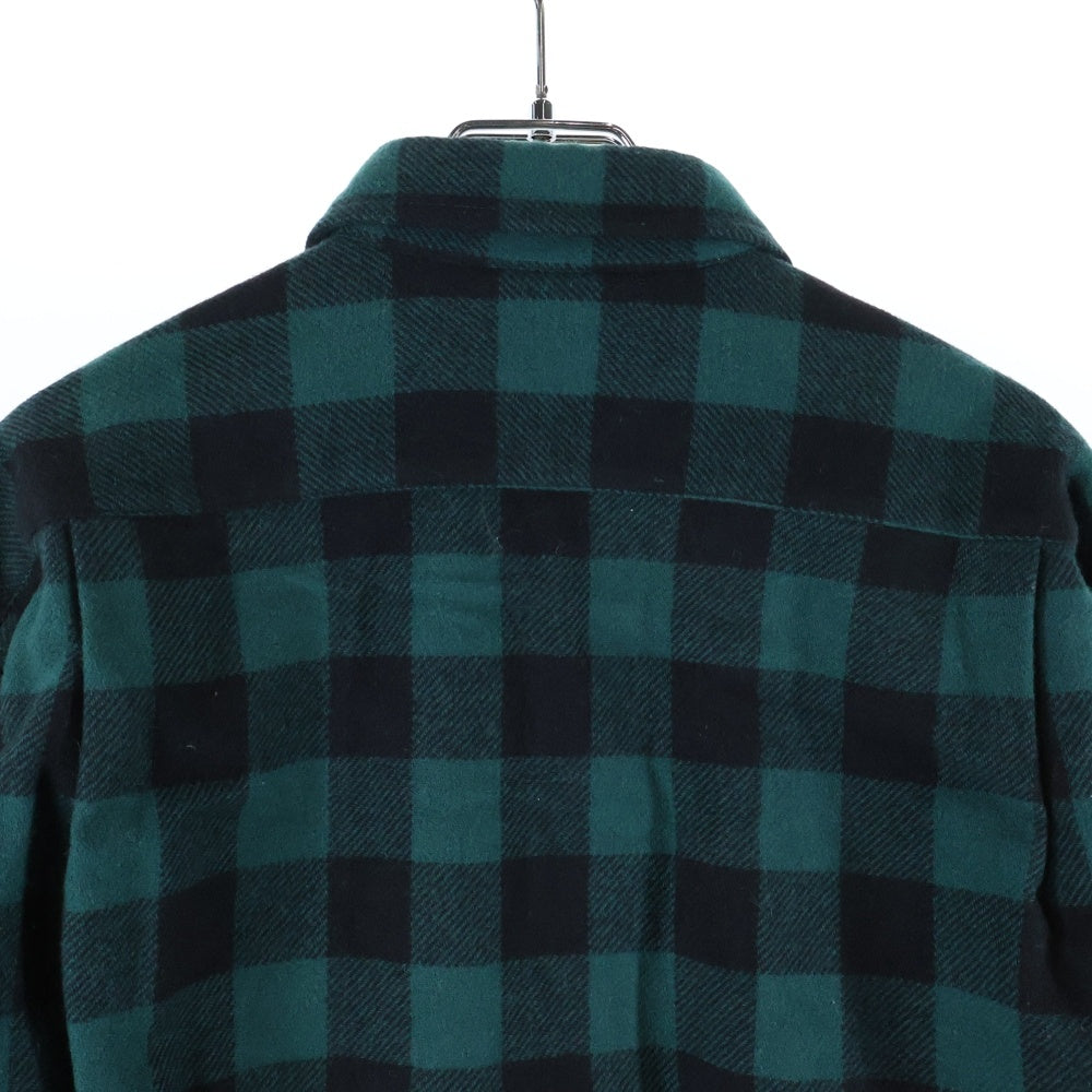 Eddie Bauer(エディバウワー) 70-80S VINTAGE ヴィンテージ ブロックチェック フランネル長袖シャツ グリーン/ブラック