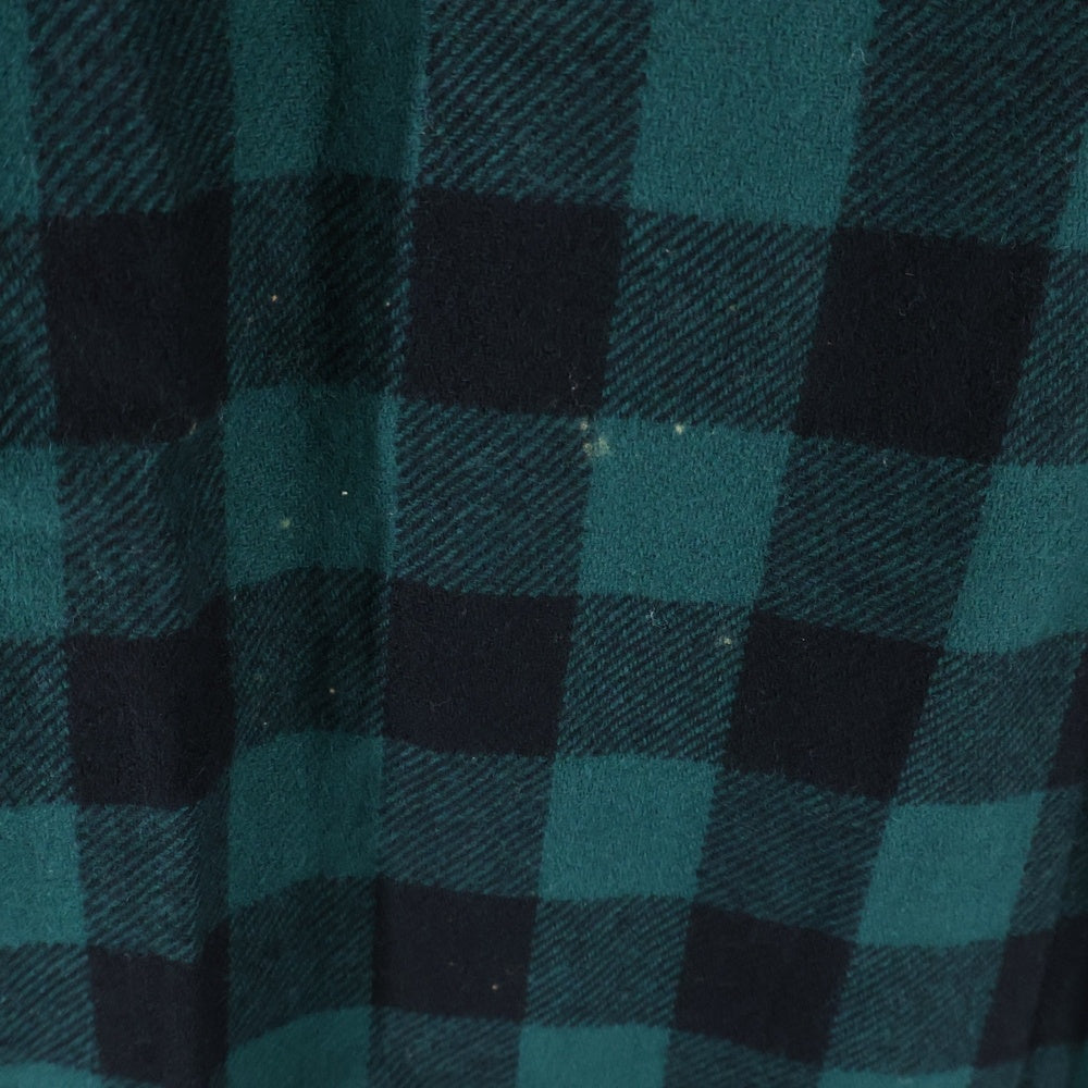 Eddie Bauer(エディバウワー) 70-80S VINTAGE ヴィンテージ ブロックチェック フランネル長袖シャツ グリーン/ブラック