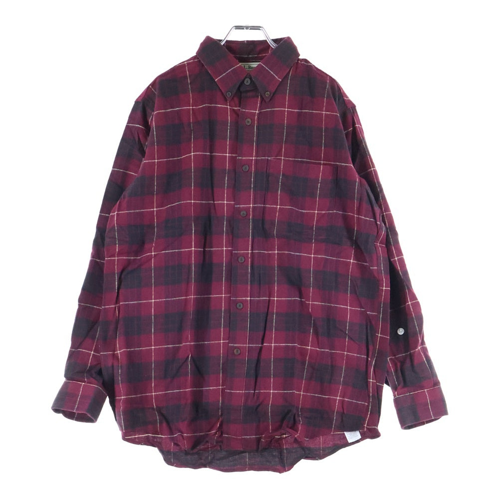 L.L.Bean(エルエルビーン) 90S VINTAGE Flannel L/S Shirt ヴィンテージ ボタンダウン フランネル 長袖チェックシャツ レッド/ブラック