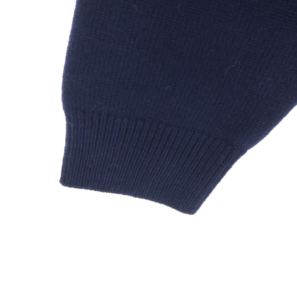 PAPAS(パパス) Logo Embroidery Turtle Neck Sweater ロゴ刺繍 タートルネック ニットセーター ネイビー D0434KSW011