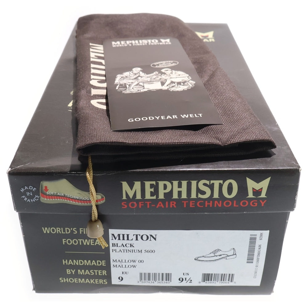 MEPHISTO(メフィスト) MILTON PLATINUM 5600 Uチップ レザー ドレスシューズ 革靴 ブラック