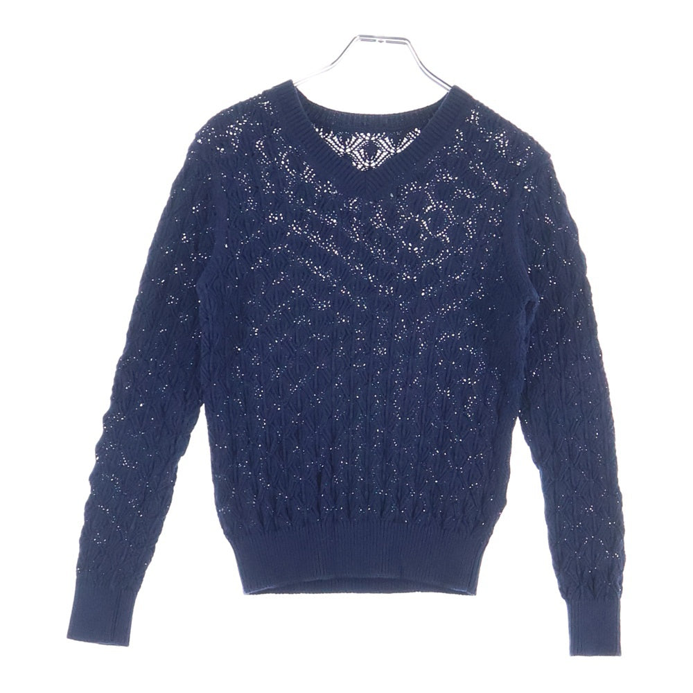 COMME des GARCONS COMME des GARCONS(コムデギャルソンコムデギャルソン) 05SS Vネック コットン ニットセーター ネイビー RO-N004 AD2005 レディース