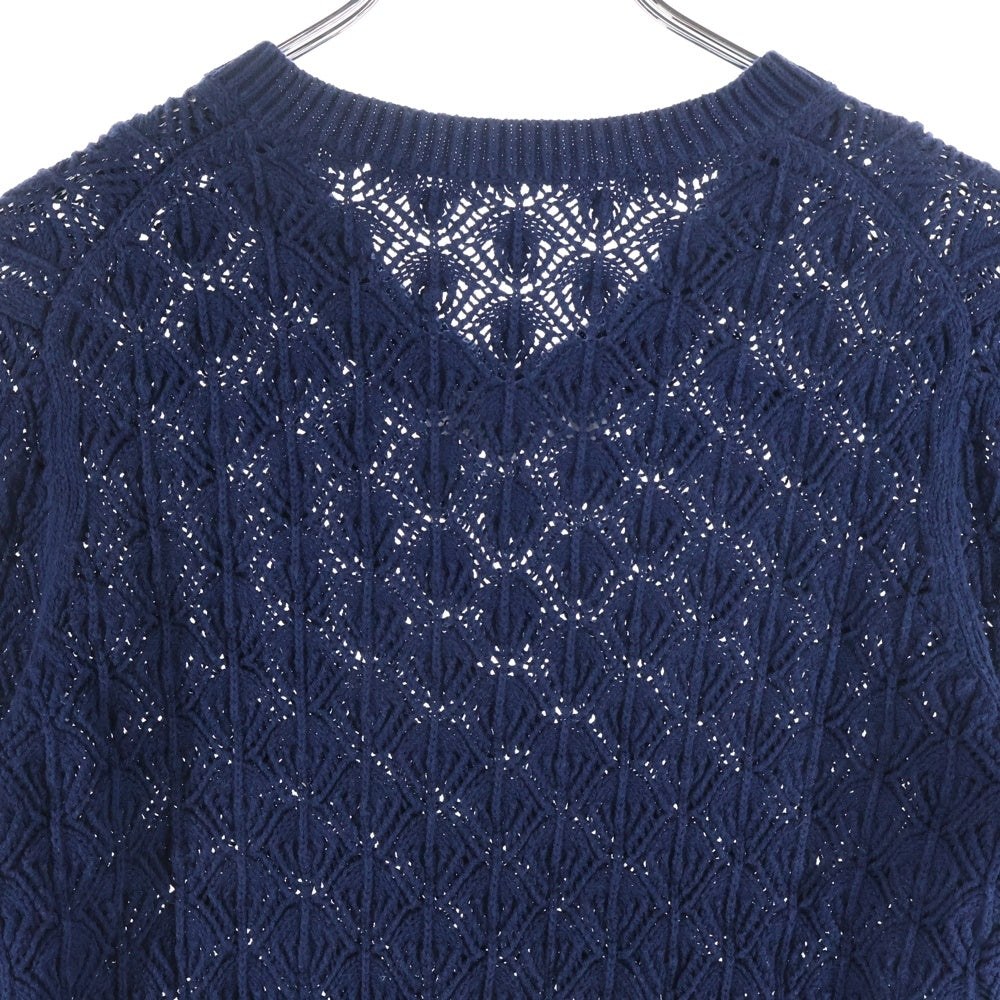 COMME des GARCONS COMME des GARCONS(コムデギャルソンコムデギャルソン) 05SS Vネック コットン ニットセーター ネイビー RO-N004 AD2005 レディース