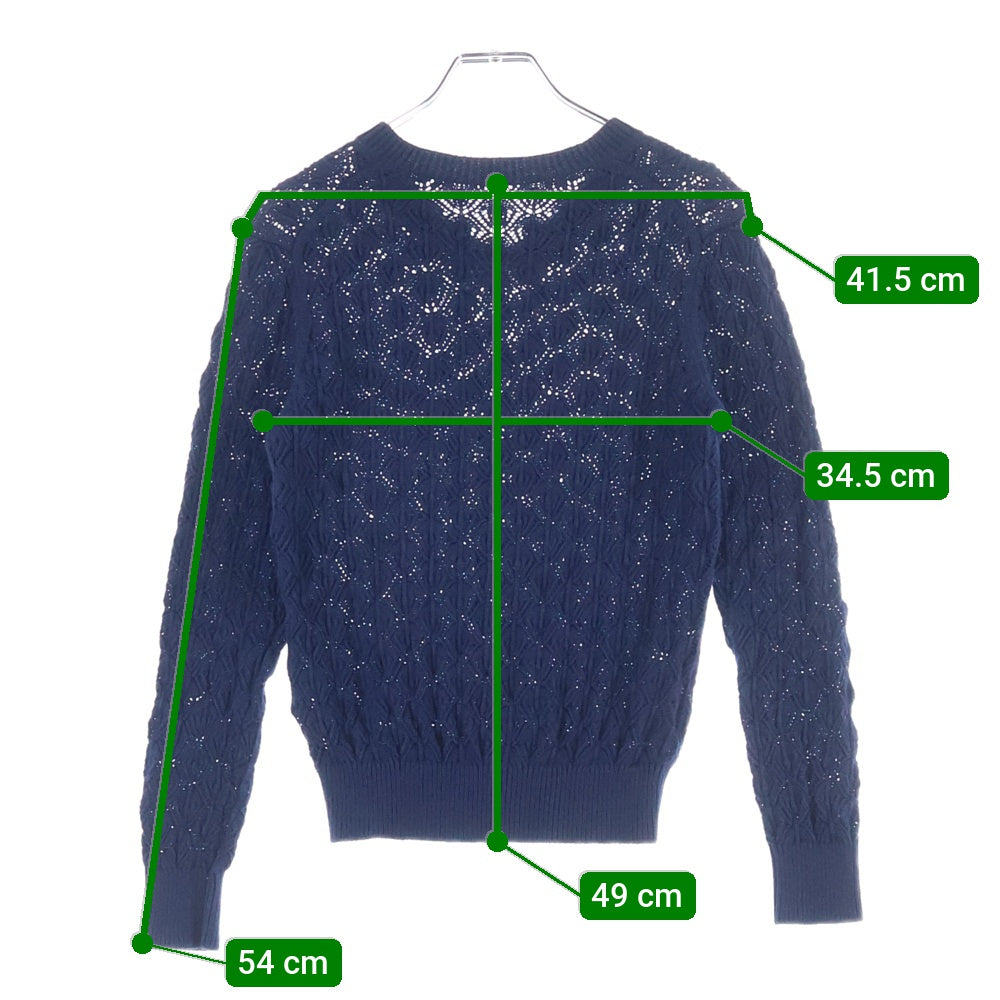 COMME des GARCONS COMME des GARCONS(コムデギャルソンコムデギャルソン) 05SS Vネック コットン ニットセーター ネイビー RO-N004 AD2005 レディース