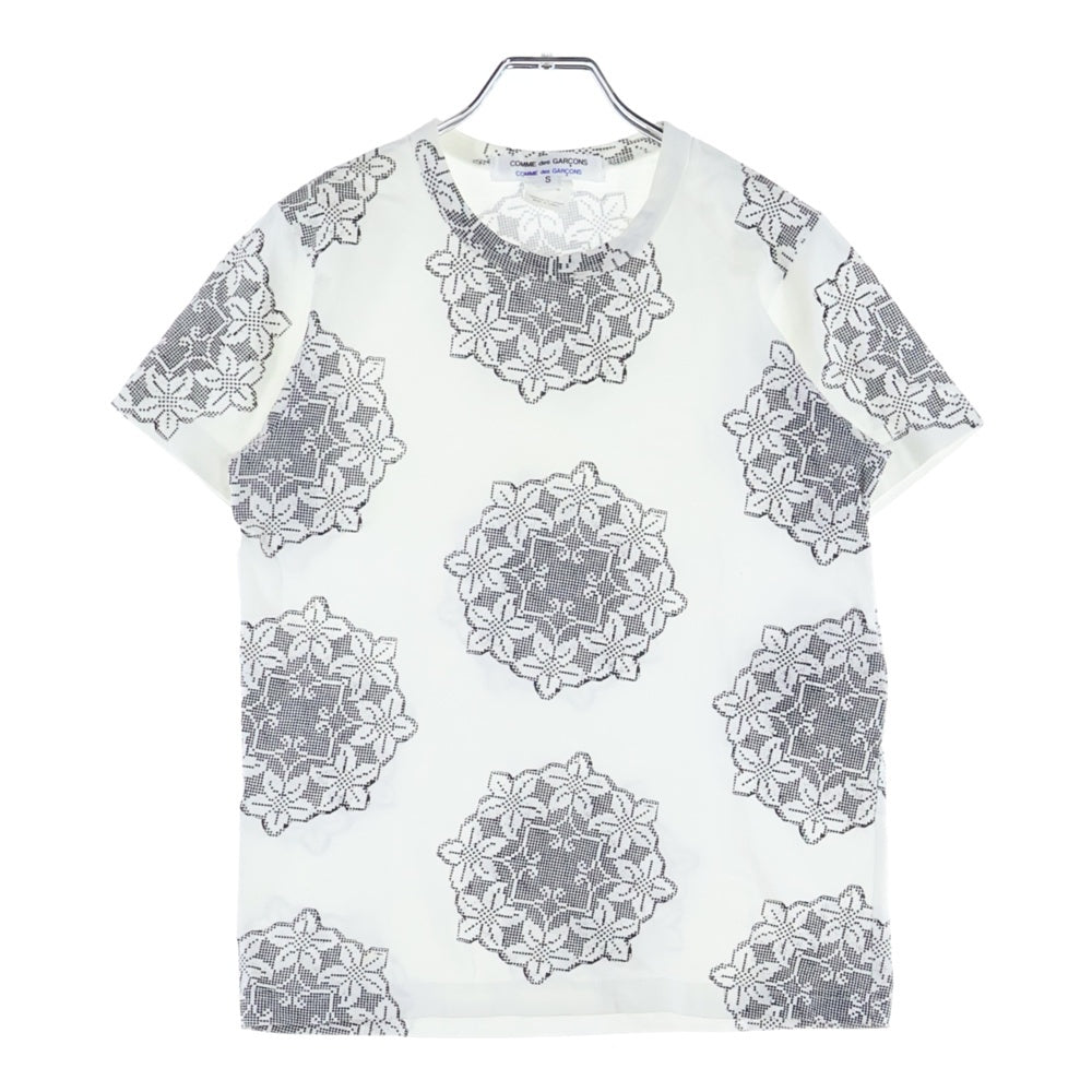 COMME des GARCONS COMME des GARCONS(コムデギャルソンコムデギャルソン) フラワープリント クルーネック 半袖Tシャツカットソーホワイト S9T009 レディース