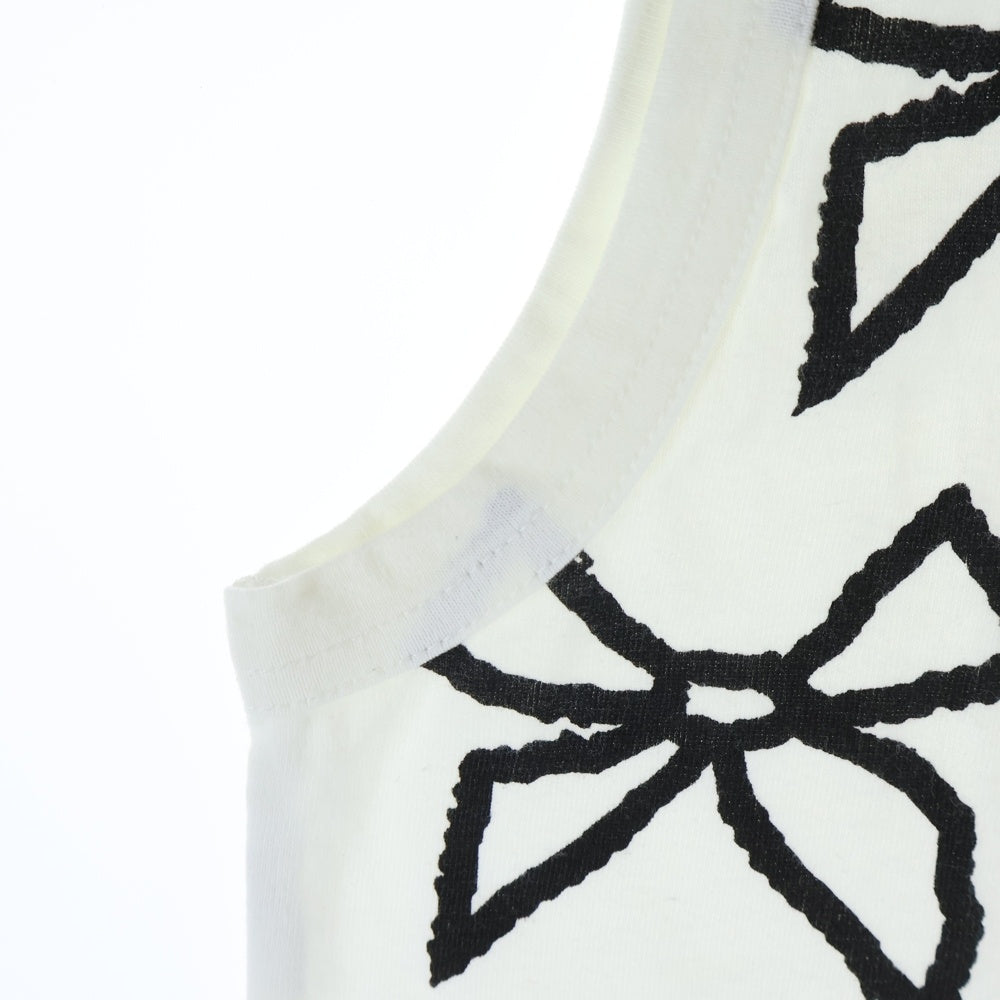 COMME des GARCONS COMME des GARCONS(コムデギャルソンコムデギャルソン) 09SS リボンプリント クルーネック ノースリーブ カットソー ホワイト RC-T030 AD2008 レディース