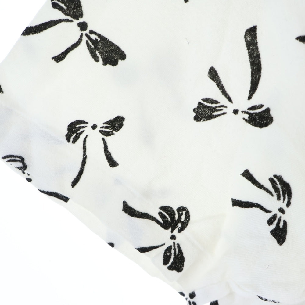 robe de chambre COMME des GARCONS(ローブドシャンブル コムデギャルソン) 03SS リボン総柄 プリント 半袖Tシャツカットソーホワイト RI-T067 AD2002 レディース