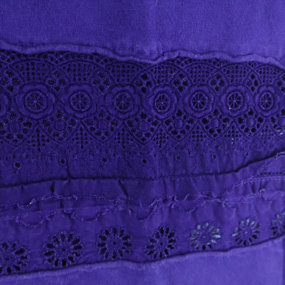 tricot COMME des GARCONS(トリコ コム デ ギャルソン) 06SS レースデザイン クルーネック 半袖Tシャツカットソー パープル TQ-T010 AD2005 レディース