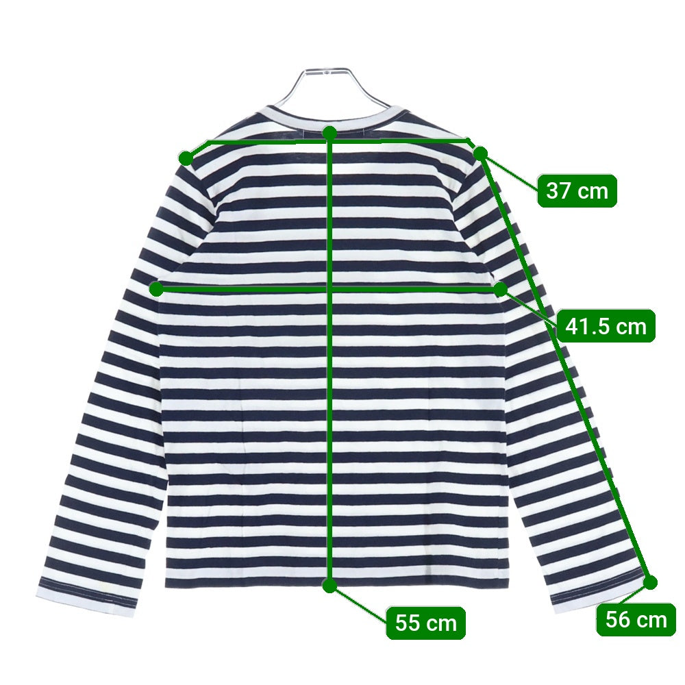 COMME des GARCONS COMME des GARCONS(コムデギャルソンコムデギャルソン) ボーダー プリント ロングスリーブ長袖Tシャツカットソーホワイト/ブラック レディース