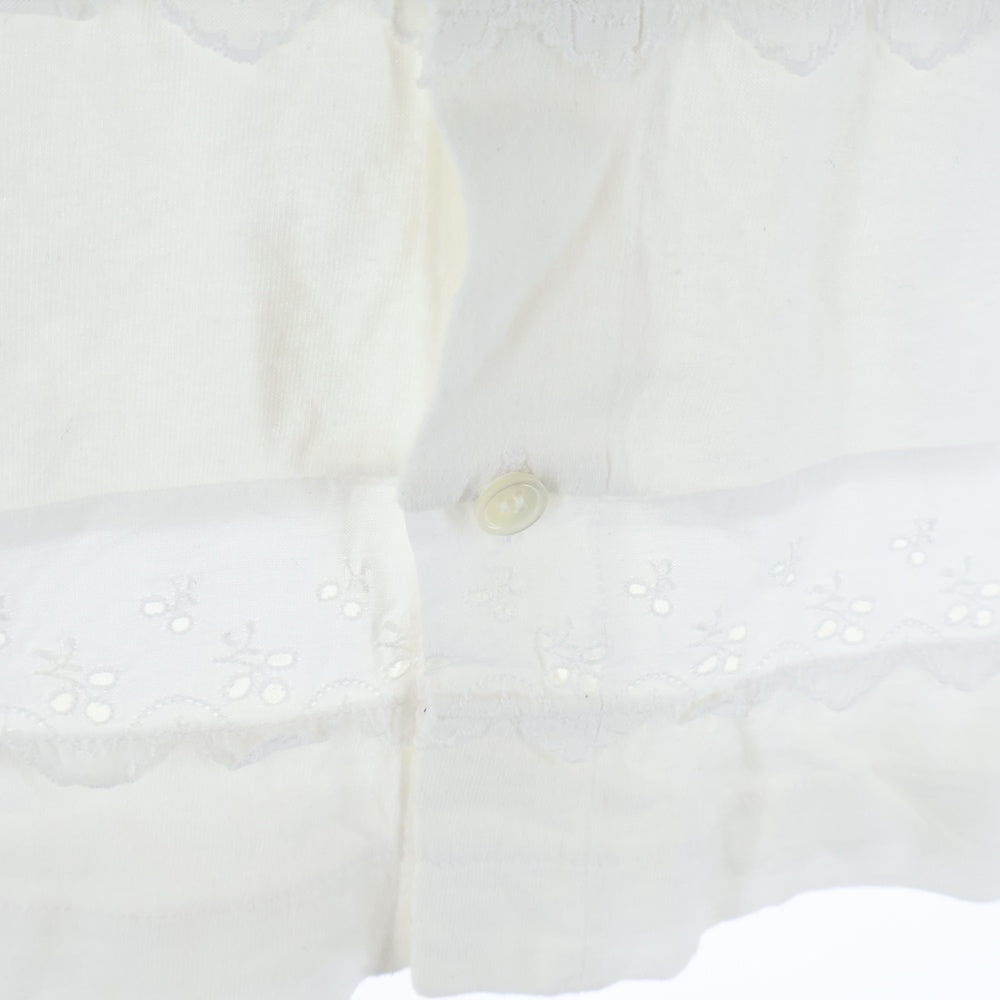 tricot COMME des GARCONS(トリコ コム デ ギャルソン) 07SS レースデザイン ノーカラー 長袖シャツ ホワイト TS-T085 AD2006 レディース