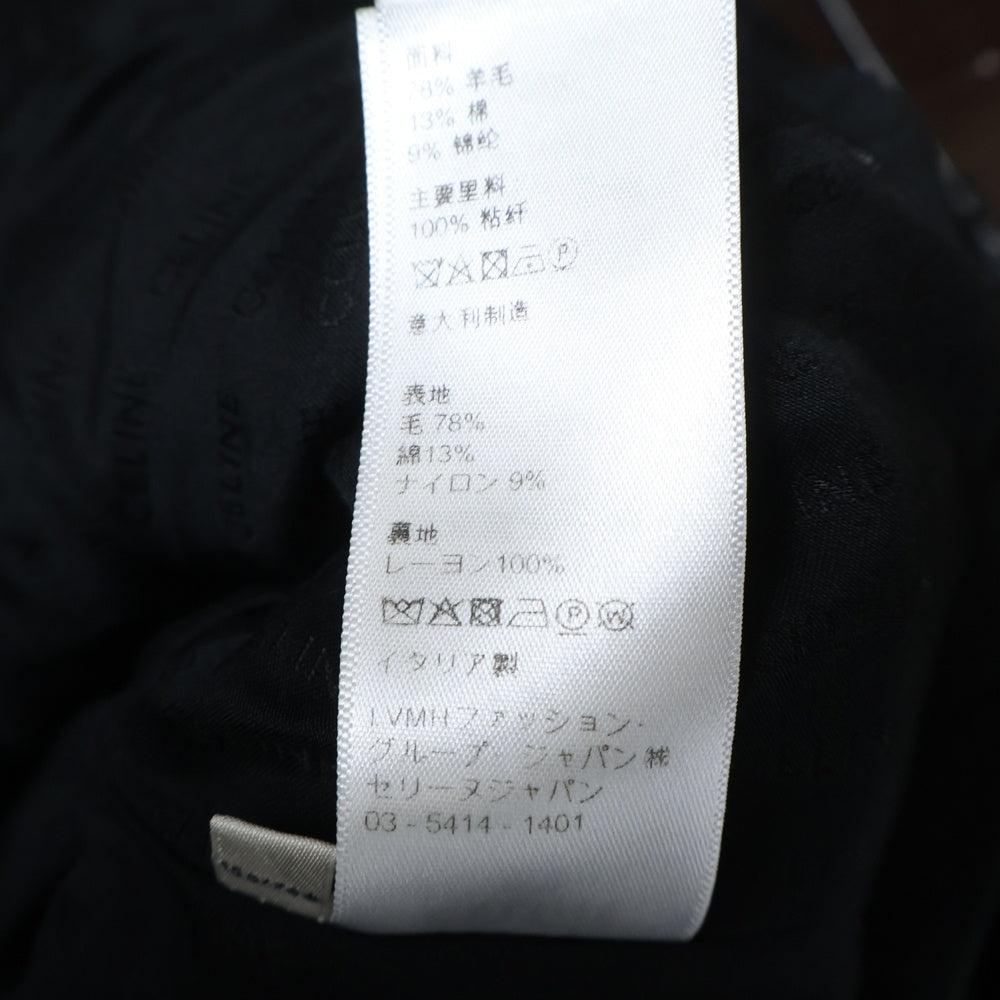 CELINE(セリーヌ) シャスール ブクレツイード ノーカラージャケット ブラック レディース 2V00C764L
