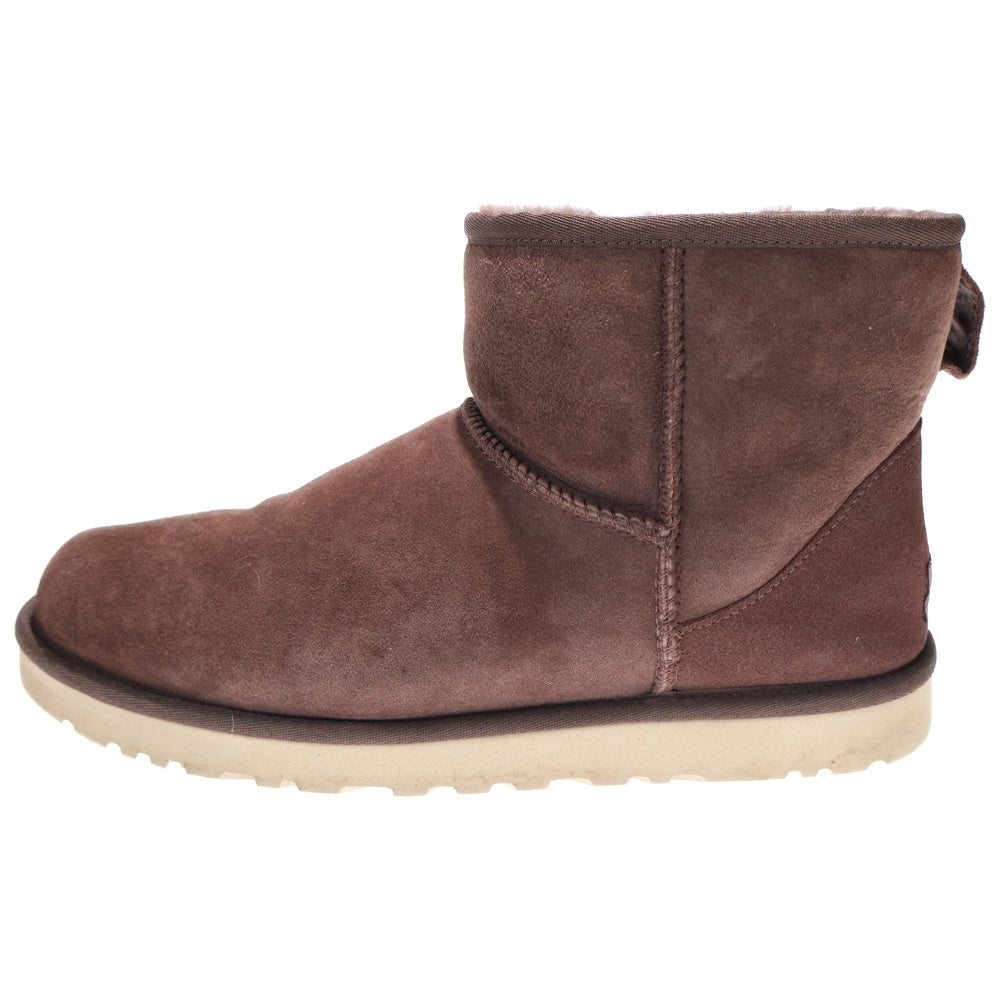 UGG(アグ) ボアライニング アンクル ムートンブーツ ブラウン US10/28cm