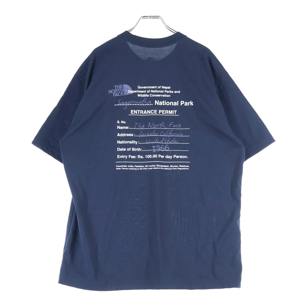 THE NORTH FACE(ザノースフェイス) S/S Entrance Permission Tee エントランス パーミッション プリント クルーネック 半袖Tシャツ カットソー ネイビー NT82539